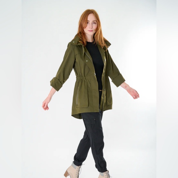 ANORAK Jackets & Blazers - ANORAK Jacket With‎ Hidden Hood In Moss Green Women’s Size XS